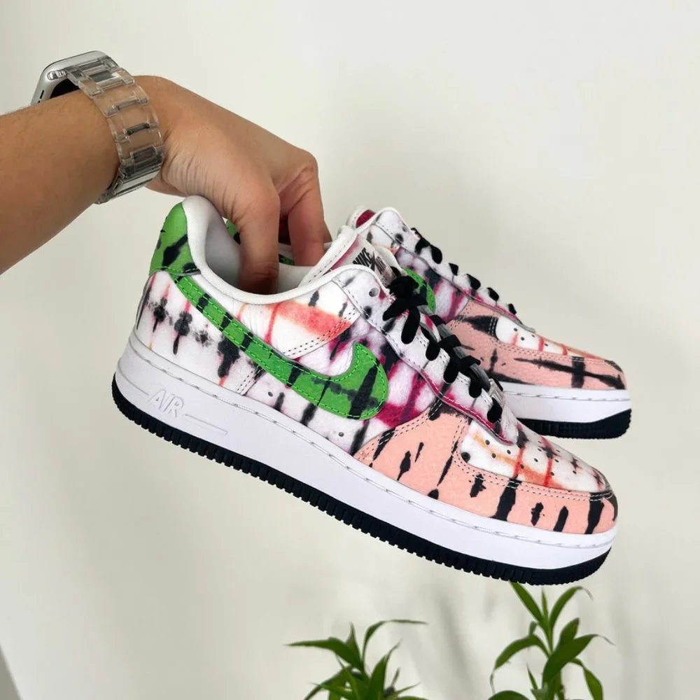 RARE Nike Air Force 1 Black Tie Dye - Picture 2 of 8